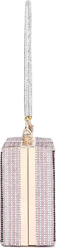 Vista 3 de Bolso de mano de dólar para mujer de Covelin bolso de mano de noche con diamantes de imitación