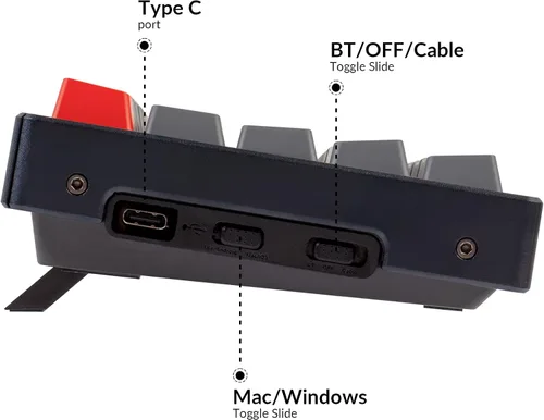 Vista 7 de Keychron Teclado mecánico inalámbrico K12 con 60% de diseño Bluetooth/USB con interruptor marrón Gateron G Pro/Retroiluminación RGB/Rollover