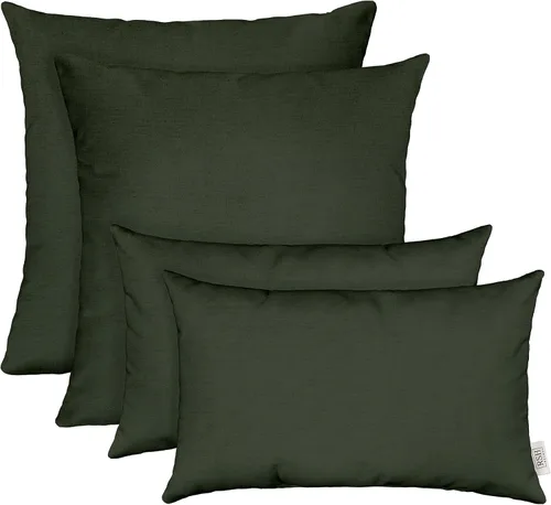 Vista 54 de RSH DECOR: Sunbrella Juego de 4 almohadas lumbares y cuadradas 20 x 12 pulgadas y 17 x 17 pulgadas Tela resistente al agua y a la decoloración