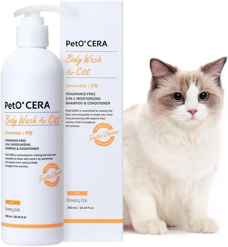 Vista 9 de Champú y acondicionador todo en uno para gatos Breezytail PetO’Cera Cuidado hipoalergénico de la piel y el pelaje de los gatos Alivio