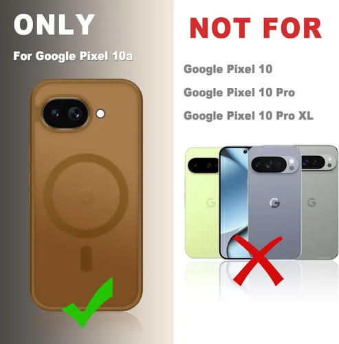 Vista 75 de Funda para Google Pixel 10 Pro XL, cubierta magnética mate, color negro Fit for MagSafe, Screen Protector included, Shockproof Military Grade