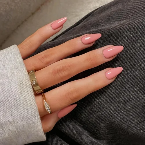 Vista 24 de 48 piezas de uñas postizas a presión color burdeos, uñas falsas en forma de almendra, pegamento para uñas, uñas de longitud media