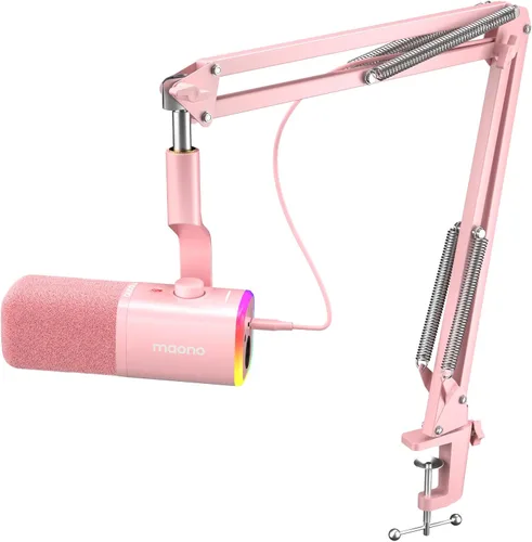 Vista 14 de MAONO Kit de micrófono XLR/USB para juegos: micrófono dinámico para PC para transmisión y podcast, soporte de software, botón de silencio, control
