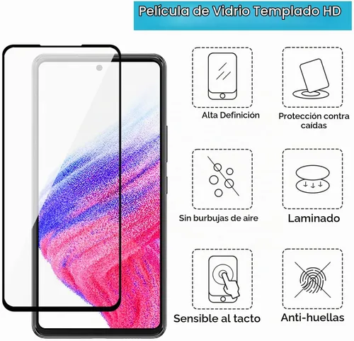 Vista 6 de Protector de pantalla para Samsung Galaxy A53 5G/A51 5G/A52/A52s 2negro+2transparente