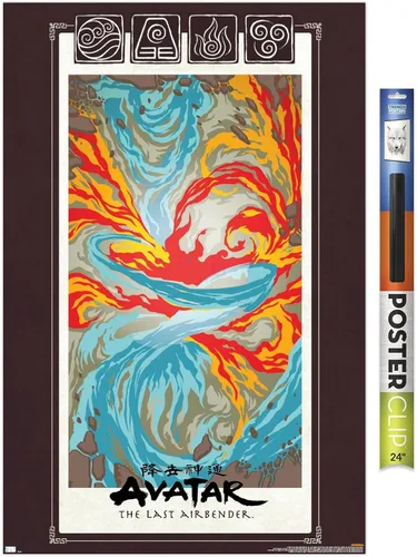 Vista 17 de Nickelodeon Avatar: The Last Airbender - Póster de pared, 22.4 pulgadas de largo x 14.7 pulgadas de ancho, versión enmarcada de madera de granero