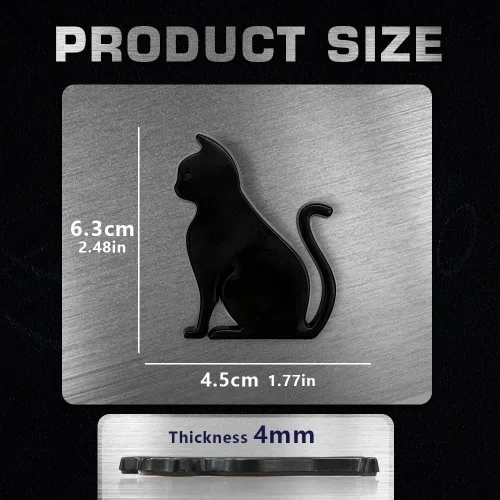 Vista 2 de Juren Adhesivo de metal 3D para automóvil, diseño de gato, emblema para automóvil, universal, motocicleta, bicicleta, decoración de automóvil Negro
