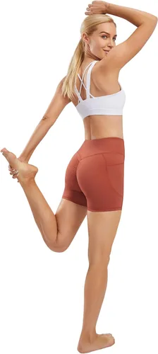 Vista 6 de AFITNE Brasier deportivo con tirantes para mujer, espalda cruzada, soporte medio, acolchado, entrenamiento, fitness, yoga, con copas extraíbles