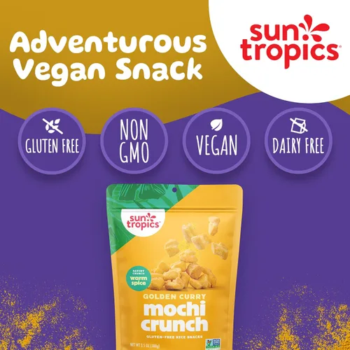 Vista 6 de Sun Tropics Mochi Snack Bites, curry dorado, sin lácteos, sin gluten, 3.5 onzas (paquete de 12)