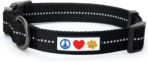 Vista 16 de Collar de entrenamiento reflectante para perros, de la marca Pawtitas, Negro