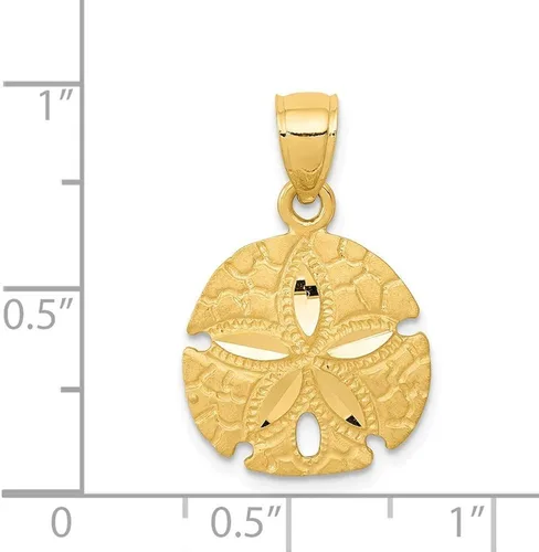 Vista 2 de 14K oro Arena Dólar ColganteMedidas 23.1x 15.3mm