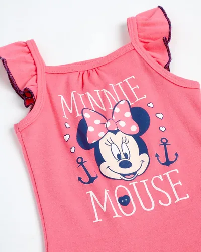 Vista 2 de Disney Body de Minnie Mouse para bebés y niñas Paquete de 3 mamelucos de pelo fácil cambio de pañales Multi