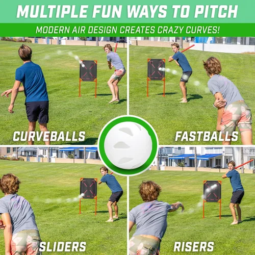 Vista 3 de GoSports LotBall AIR Juego de Bate de Béisbol para Patio Trasero, Pelota y Zona de Strike - Juego de Béisbol de Plástico para Niños