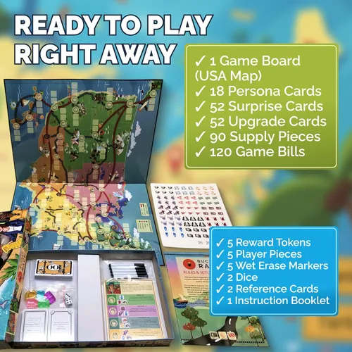 Vista 3 de Juego de Mesa de Estrategia Bucket Race – Juegos de Aventura Estratégica para Amigos y Familiares para Niños y Adultos – Juego de Grupo Competitivo