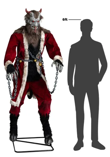 Vista 9 de Decoración Animatrónica Krampus de 6.5 Pies Multicolor