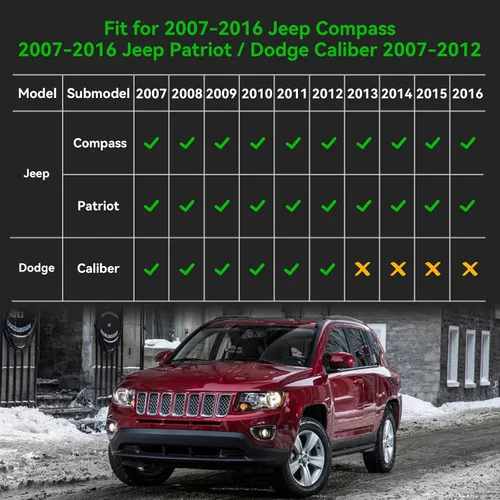 Vista 2 de Alfombrillas para Jeep Compass 2007-2016/2007-2016 Jeep Patriot/Dodge Caliber 2007-2012 para todo tipo de clima con forro de carga para automóvil
