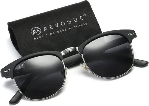Vista 68 de AEVOGUE Gafas de sol polarizadas para mujeres y hombres semi marco retro gafas de sol AE0369