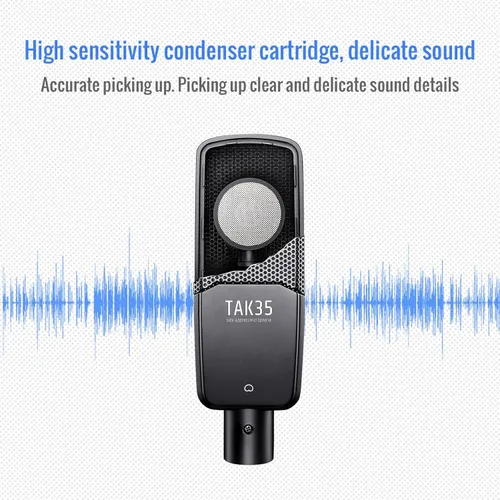 Vista 4 de TAKSTAR XLR Micrófono de condensador con montaje de choque y pantalla antiviento, micrófono de grabación para streaming, micrófono de estudio