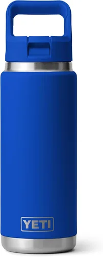 Vista 24 de YETI Rambler Botella de 26 onzas, aislada al vacío, de acero inoxidable, con tapa de popote a juego Rojo rescate