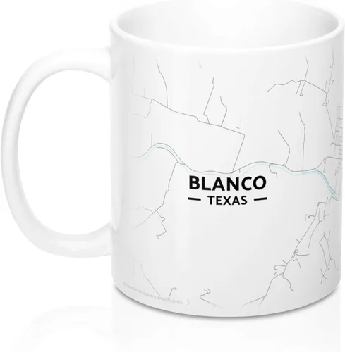 Vista 3 de Blanco, Texas TX Map Mug (11 oz)