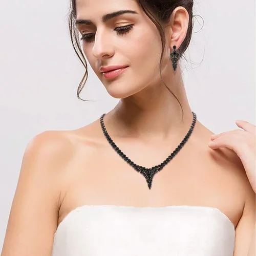 Vista 3 de Wedding Jewelry Set for Bride Bridal Jewelry Set for Wedding Cubic Zirconia Necklace Earrings Bracelet Sets for Bride Silver Jewelry Set for Women