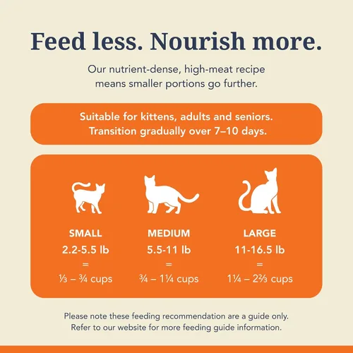 Vista 6 de Alimento para gatos seco de alta proteína Feline Natural, dieta liofilizada con 98% de carne, órganos y mariscos, sin guisantes, granos o aditivos