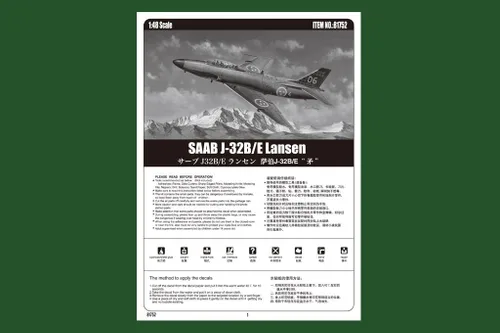 Vista 5 de Hobby Boss 1/48 Saab J-32B/E Lansen Modelo Kit