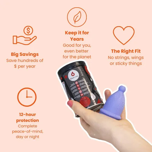Vista 9 de Bfree - Taza menstrual para adolescentes, paquete de 2 unidades, reutilizable, sin fugas, tampón ecológico y producto alternativo de higiene