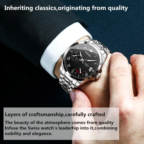 Vista 2 de OUPINKE Relojes automáticos para hombre, resistentes al agua, con cuerda automática, para hombre, relojes mecánicos automáticos