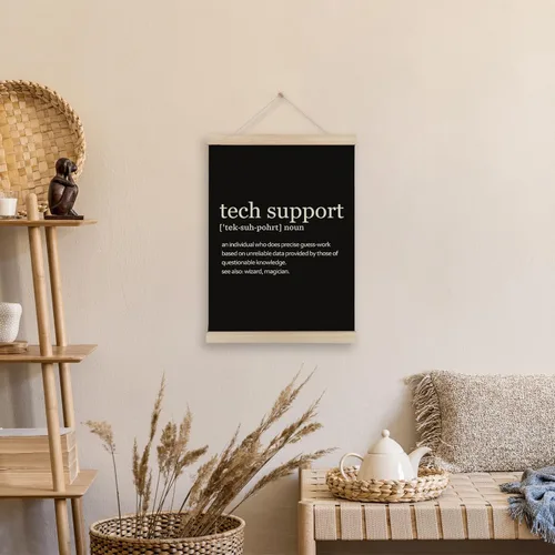 Vista 2 de HRQKO Tech Support Definition - Marco para colgar pósteres, arte de pared moderno y minimalista con marcos de madera, regalos de soporte técnico