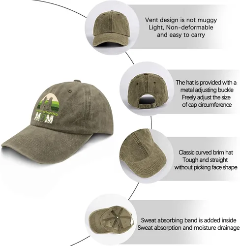 Vista 6 de devor Caps Most Amazing mom Dad Hats for Women Graphic Denim Caps Adjustable