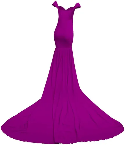 Vista 5 de Vestido de maternidad para mujer para fotografía sirena con hombros descubiertos ajustado de gasa con vuelo para baby shower maxivestido para fotos