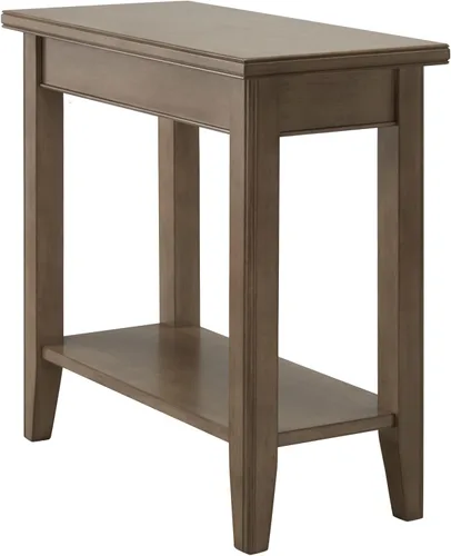 Vista 7 de Leick Home Laurent - Mesa auxiliar, madera maciza, estante inferior, estrecho, fácil de montar, para sala de estar/dormitorio, negro, 24.0 pulgadas