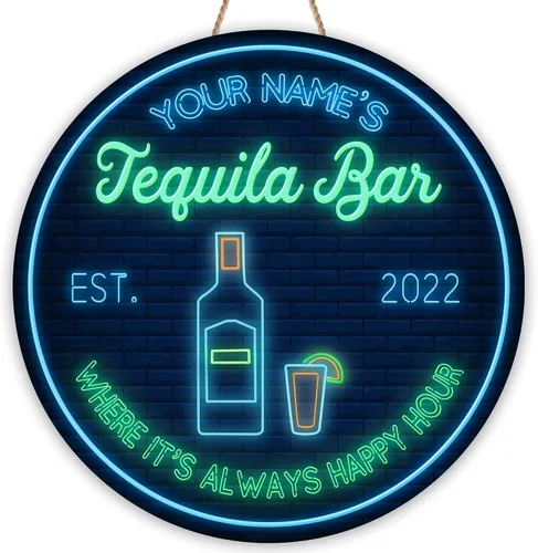 Vista 28 de Placa de pared de madera de bar de tequila mexicano personalizado, letrero de bar de México, letrero rústico para pub para el hogar, decoración