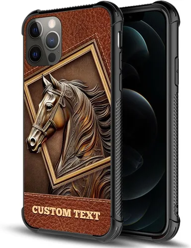 Vista 9 de ZHEGAILIAN Funda compatible con iPhone 8 Plus, funda con texto personalizado de caballo para iPhone 7 Plus, diseño personalizado de tu texto, funda