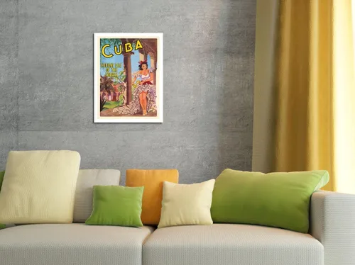 Vista 4 de Pacifica Island Art Cuba – Isla de los Trópicos – Bailarina cubana con Maracas – Póster de viaje vintage 1949-8 x 12 pulgadas