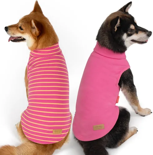 Vista 24 de KYEESE Paquete de 2 suéteres para perro, abrigo para mascotas, cuello alto, ropa elástica para perros, suéteres súper suaves para perros pequeños 1#