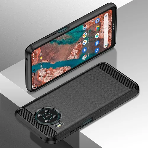 Vista 6 de Asuwish Funda para Nokia X100 5G con protector de pantalla de vidrio templado y accesorios para celda, silicona protectora delgada de goma suave