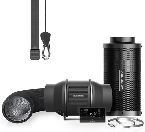Vista 12 de AC Infinity CLOUDLINE LITE - Kit de filtración de aire de 4 pulgadas, ventilador en línea y filtro de carbono, sistema de refrigeración