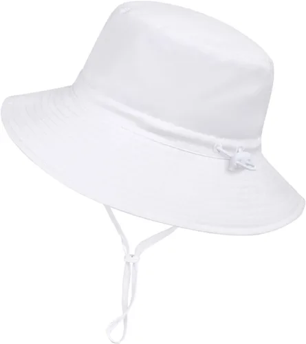 Vista 2 de Sombrero de sol de ala ancha para mujer, sombrero plegable de verano con protección UV para mujeres y niñas Blanco