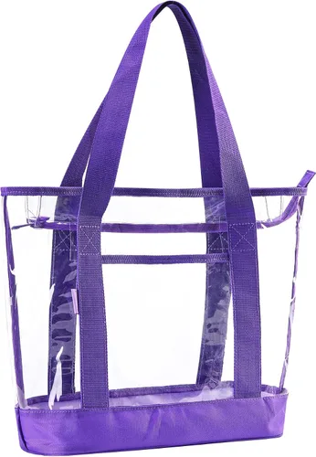 Vista 10 de Bolso transparente BORMELUN, con asa de cremallera para el trabajo, plástico transparente para mujer