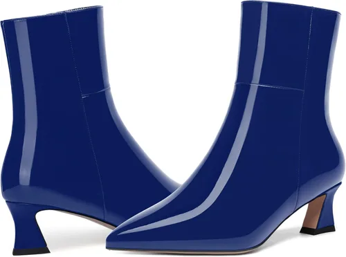 Vista 6 de NUMALEO Botas altas de tacón bajo grueso para mujer, con puntera puntiaguda, con cremallera, de 2 pulgadas