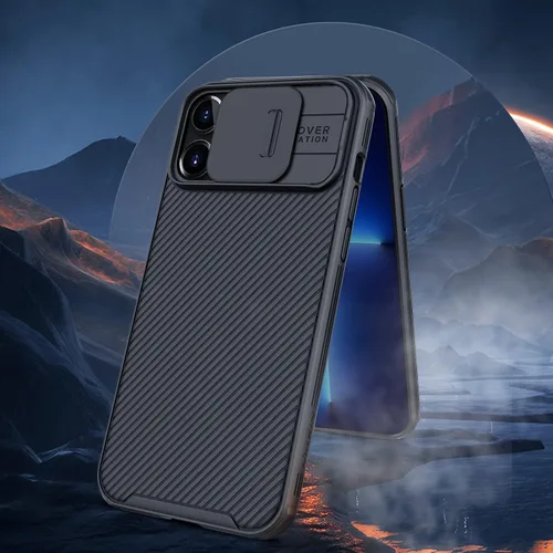 Vista 6 de Nillkin Funda para iPhone 13 Pro Max con cubierta deslizante para cámara [Protección mejorada de lentes] [PC rígido + bumper de TPU], funda