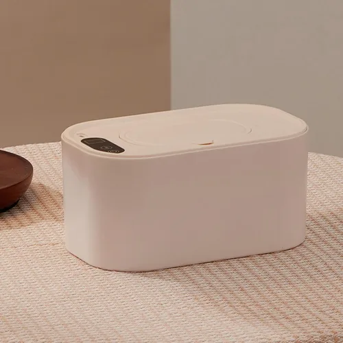 Vista 2 de Dispensador de toallitas húmedas – Calentador de toallitas para bebés, dispensador de toallitas portátil de gran capacidad, control de temperatura