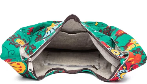 Vista 100 de Bolsa de hombro para mujer, de lona en estilo hippie/bohemio para llevar cruzada al hombro, disponible en diferentes colores y estampados