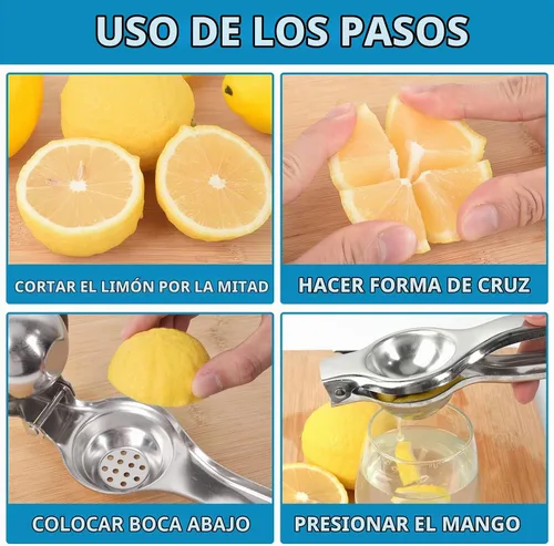 Vista 6 de Jenkin Exprimidor manual de acero inoxidable Exprimidor de limón cítrico,Exprimidor de frutas Lime Press Metal,Herramienta profesional de la cocina