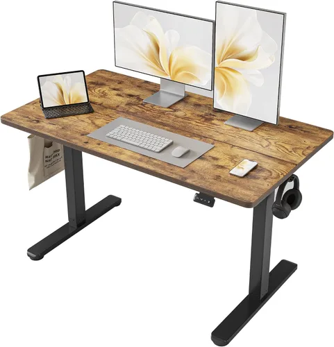Vista 12 de FAMISKY Escritorio eléctrico de pie, escritorio de altura ajustable de 40 x 24 pulgadas, ergonómico para oficina en casa, estación de trabajo