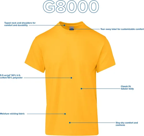 Vista 4 de Gildan - Camiseta unisex para adultos, estilo G8000, paquete múltiple