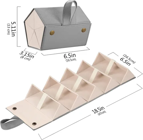 Vista 7 de MoKo - Organizador de gafas de sol con 5 ranuras, estuche de viaje para gafas de sol portátil, estuche de almacenamiento para mujeres y hombres