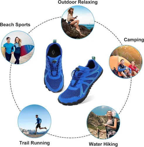 Vista 8 de Lefflow Zapatos de agua de senderismo para mujer, minimalistas, para playa, piscina, caminar, zapatos deportivos Caja de punta ancha