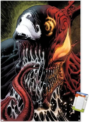 Vista 11 de Trends International Marvel Comics - Carnage - Póster de pared con veneno dividido en la cara, 14.725 x 22.375 pulgadas, versión enmarcada de madera